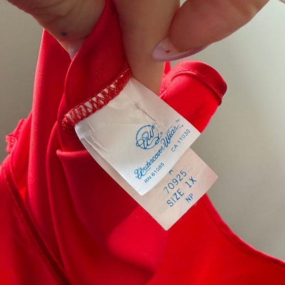 Vintage Red Slip Dress with Chain Straps - Picture 6 of 7